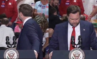 JD Vance fez a oração do Pai Nosso com a multidão. (Foto: Reprodução/Instagram/Fox News).