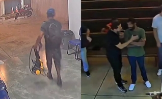 O suspeito foi flagrado furtando uma lavadora de alta pressão no pátio da igreja. (Foto: Reprodução/Instagram/pralencarandrade).