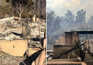 Casas destruídas pelo incêndio. (Foto: Emma Perkins/Colton Powell)