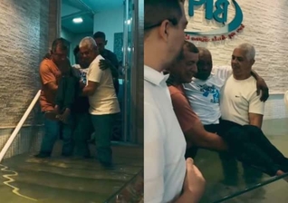 Jair Francisco Dias desceu às águas na Primeira Igreja Batista de Itaperuna. (Foto: Folha de Italva).