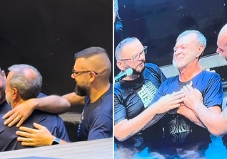 O batismo de Paulo. (Foto: Reprodução/Instagram/Renan Nunes)