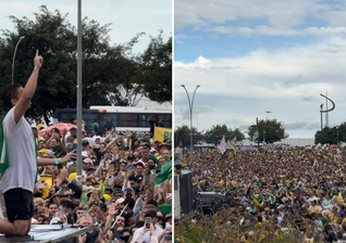 Nikolas Ferreira orando pela nação. (Foto: Reprodução/Instagram/Wess Guimarães/Nikolas Ferreira)