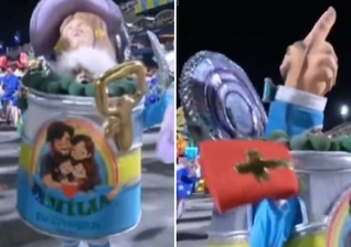 O desfile da Acadêmicos de Niterói. (Foto: Reprodução/X/Poder 360)