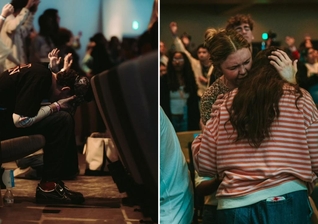Os estudantes orando no campus. (Foto: Reprodução/Instagram/Southeastern University).