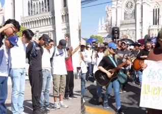O grupo de cristãos fez uma caminhada de oração na cidade de León. (Foto: Reprodução/Instagram/Kevin Guerrero Zavala).
