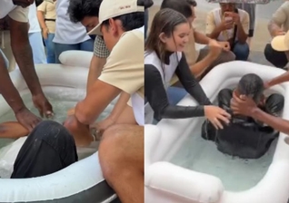 Duas pessoas aceitaram Jesus e decidiram ser batizadas na Avenida Paulista. (Foto: Reprodução/Instagram/Miguel Neves/Reprodução/Instagram/pedroponciosp).