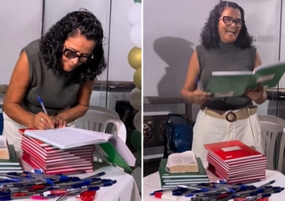 Lilian Costa transcreveu o último versículo da Bíblia ao lado dos familiares. (Foto: Reprodução/Instagram/Lilian Costa Frias)