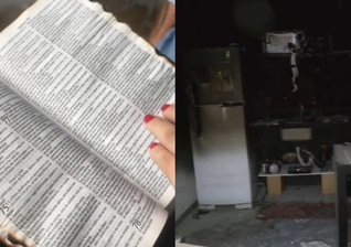 A Bíblia ficou intacta após o incêndio. (Foto: Reprodução/Instagram/albertteless).