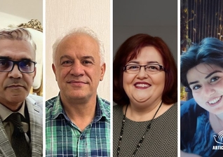Da esquerda para a direita: Nasser Navard Gol-Tapeh, Joseph Shahbazian, Lida Shahbazian e Aida Najaflou, com condenações mantidas pela Justiça do Irã. (Foto: Article18)