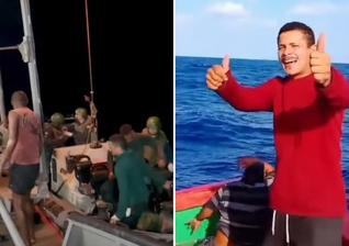 Os pescadores louvaram a Deus durante o resgate. (Foto: Reprodução/Redes Sociais)