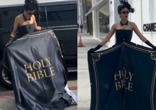 Massiel Taveras usou o vestido para incentivar a leitura da Palavra. (Foto: Reprodução/Instagram/masieltaveras).