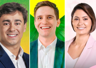 Nikolas Ferreira, Lucas Pavanato e Michelle Bolsonaro estão entre os nomes de destaque nas eleições de 2026. (Fotos: Instagram/Nikolas Ferreira, Lucas Pavanato e PL Mulher Nacional) 