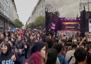 Uma multidão se reuniu no centro de Buenos Aires para adorar. (Foto: Instagram/gustavo_rodri23/Instagram/victoriamachuca53_).