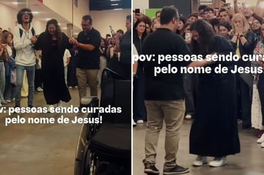 A mulher deixou a cadeira de rodas e andou. (Foto: Reprodução/Instagram/Dunamis Movement)