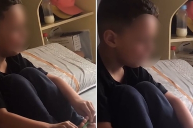 Kauê orando. (Foto: Reprodução/Instagram/Bianca Andrade)