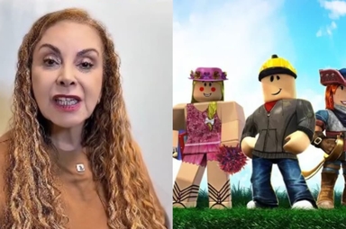 Cristina Mel. (Foto: Reprodução/Instagram/Cristina Melo/Reprodução/Roblox).