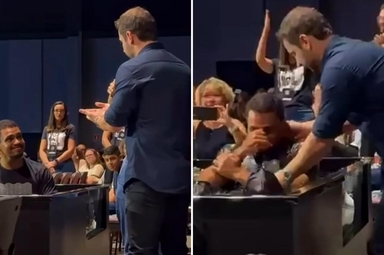 O batismo de Matheus. (Foto: Reprodução/Instagram/Tiago Mattes)