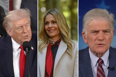 Trump, Candace C. Bure e Franklin Graham estão entre os que farão a leitura pública da Bíblia. (Fotos: Casa Branca / Great American Media / AEBG)