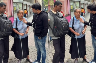 A idosa inspirou milhares de pessoas com sua fé. (Foto: Reprodução/Instagram/Matheus Alves) 
