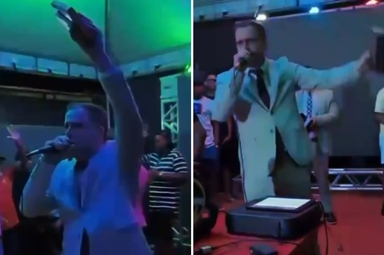 Filipe Pereira falando sobre o amor de Deus no baile. (Foto: Reprodução/Instagram/Filipe Pereira)