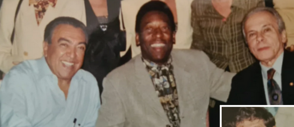 Mauricio de Sousa, Pelé e Jece Valadão; no detalhe, o pastor Luiz Sayão. (Foto: Instagram/Luiz Sayão)