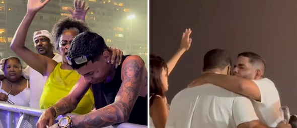 Muitos se renderam a Cristo na areia da praia. (Foto: Reprodução/Instagram/Marcados Pagode Gospel/Fernando Rezende)