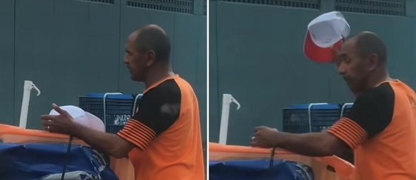 O ambulante orando nas ruas. (Foto: Reprodução/Instagram/Thawan Cavalcanti)