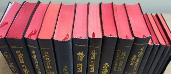 As Bíblias indianas. (Foto: Reprodução/Global Christian Relief)