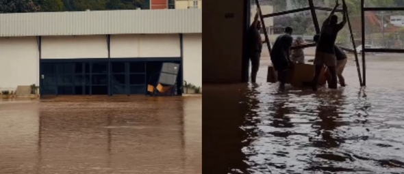 “A Igreja do Brasil” foi invadida pela água. (Foto: Reprodução/Instagram/William Hudson).