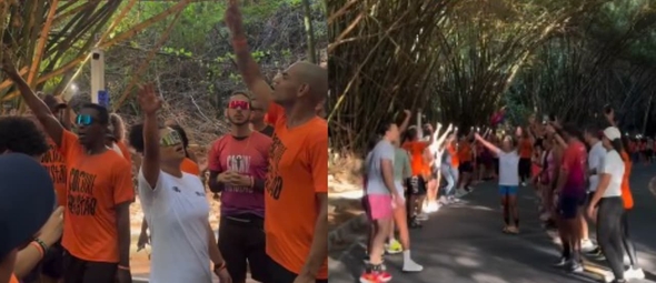 Diversas pessoas participaram do “Corre Cristão” em Salvador. (Foto: Reprodução/Instagram/corridacorrecristao/Reprodução/Instagram/alexia.srib).