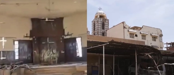 Templos foram destruídos durante a guerra no Sudão. (Foto: Reprodução/CBN News).