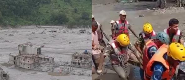 Enchentes devastaram o Nepal. (Foto: Instagram/nepalpolice).