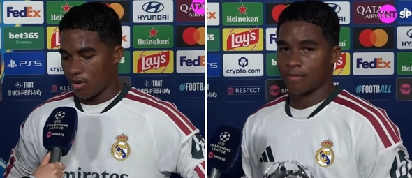 Endrick em entrevista pós-jogo. (Foto: Reprodução/YouTube/TNT Sports Brasil)