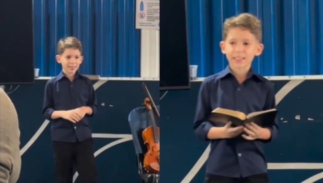 Gustavo agradeceu por poder expressar sua fé na escola cristã. (Foto: Reprodução/Instagram/Robert Andrade).