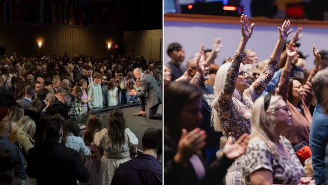 Muitas igrejas registraram conversões nos cultos de Páscoa. (Foto: Reprodução/Instagram/Radiant Church/Instagram/Lakepointe Church).