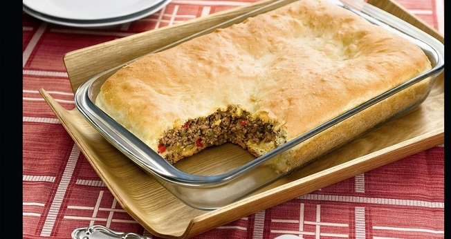torta de liquidificador com carne moída