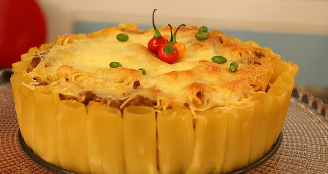 Bolo Assado de Macarrão