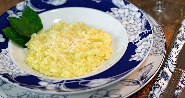 Risoto de queijo parmesão