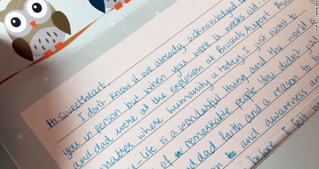 Carta de Sneha Mehta ao seu bebê. (Foto: CNN)