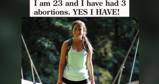 A foto de Molly Schaap foi indevidamente usada para dar vida a um depoimento a favor do aborto. (Imagem: Life Site News)
