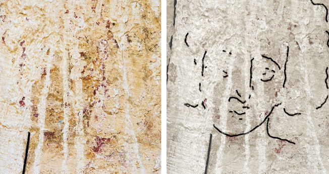 A pintura foi descoberta nas ruínas de Shivta, formalmente na vila agrícola bizantina no deserto de Negev, em Israel. (Foto: Dror Maayan)