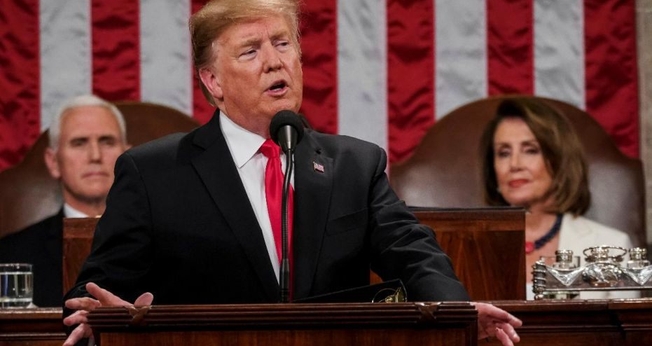 Trump faz o seu discurso do Estado da União de 2019. (Foto: Fox News)
