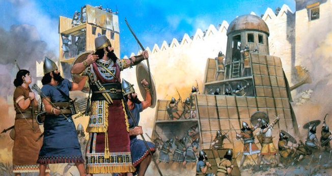 Pintura ilustra batalha na qual a Babilônia conquistou Jerusalém. (Imagem: explorandolafe)