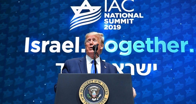 Trump participou do encontro com o Conselho Americano de Israel, em Hollywood. (Foto: Israel Hayom)