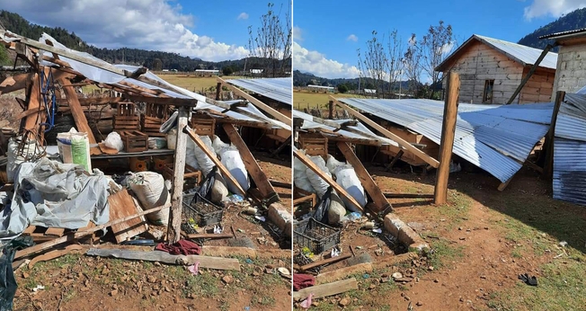 Casas de evangélicos foram destruídas no sul do México. (Foto:  Reprodução/Diario de Chiapas)