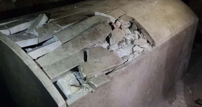 Tumba de José foi vandalizada por palestinos. (Foto: Israel Defense Forces/Twitter)