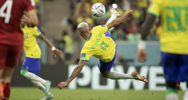 Richarlison na partida do Brasil x Sérvia na Copa do Mundo 2022. (Foto: Lucas Figueiredo/CBF)
