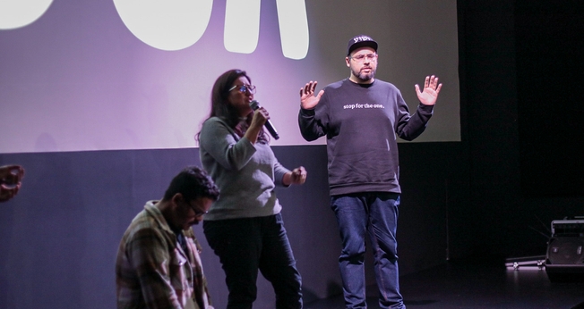Equipe do Iris Global na exibição de Nifento na Zion Lisboa. (Foto: Warley Davidson Paulo/Zion Church)