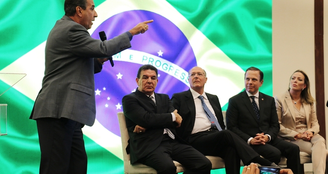 O pastor direcionou seu discurso na Expo Cristã às autoridades de São Paulo. (Foto: Guiame/Marcos Paulo Corrêa)