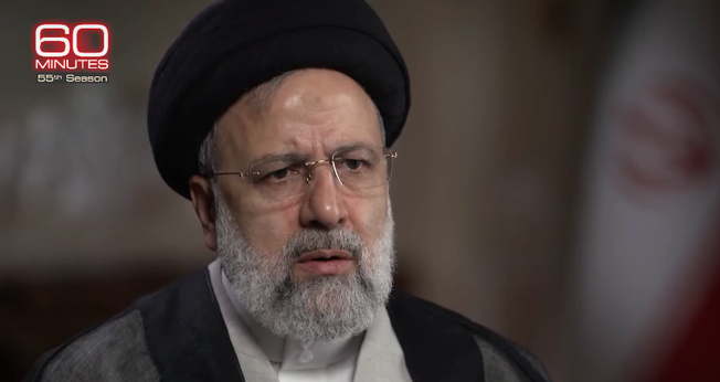 Presidente do Irã, Ebrahim Raisi. (Foto: Captura de tela/YouTube/60 Minutes)
